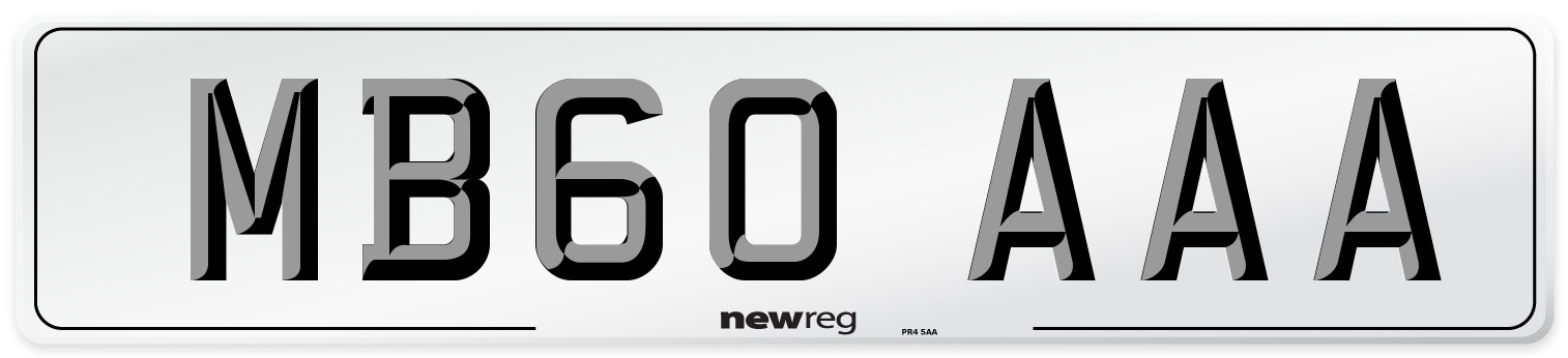 MB60 AAA Number Plate from New Reg